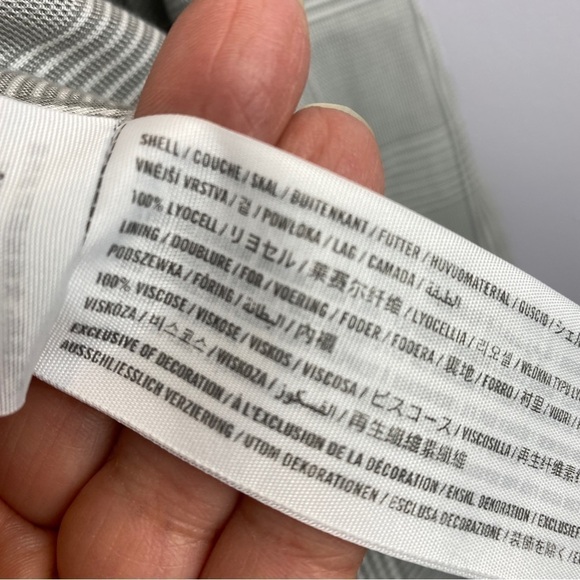 Abercrombie & Fitch Neutral Plaid Academia Preppy Open Front Blazer Large Grey - Picture 6 of 9